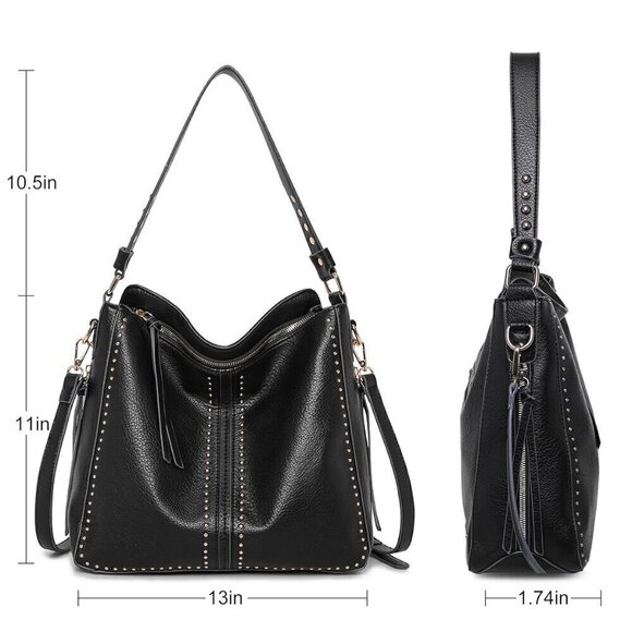 Cobalt Blue Montana West Large Hobo Bag with Removable Crossbody Strap - Picture 11 of 11